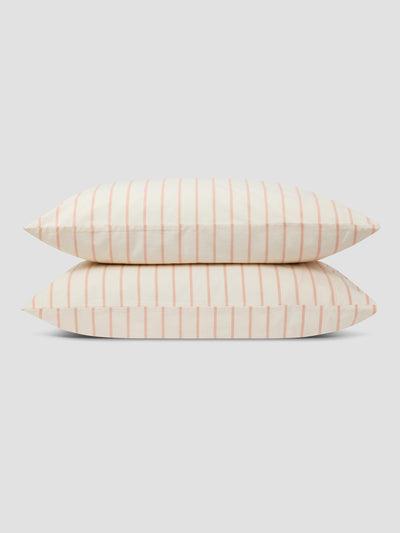 Blush Pink Slumber Stripe Cotton Pillowcases (Pair) - alternate image