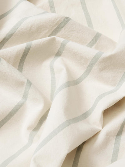 Mellow Green Slumber Stripe Bedding Detail