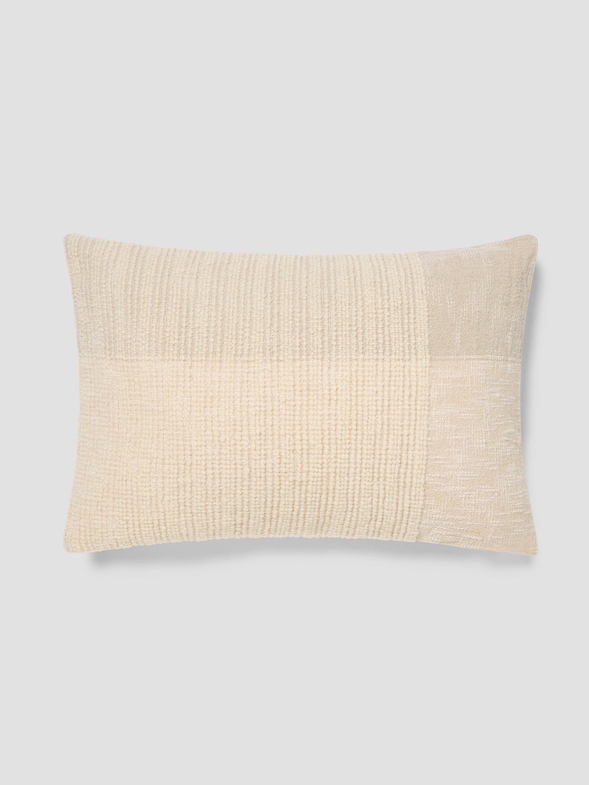 Cream & Oatmeal Soft Cross Weave Wool Rectangle Cushion Cover
