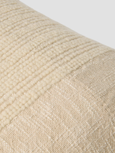 Cream & Oatmeal Soft Cross Weave Wool Square Cushion Cover