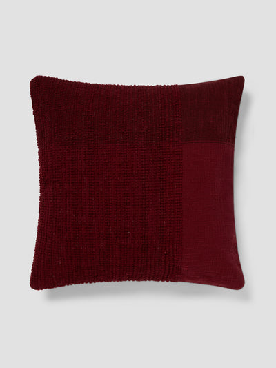 Rhubarb Soft Cross Weave Wool Square Cushion Cover