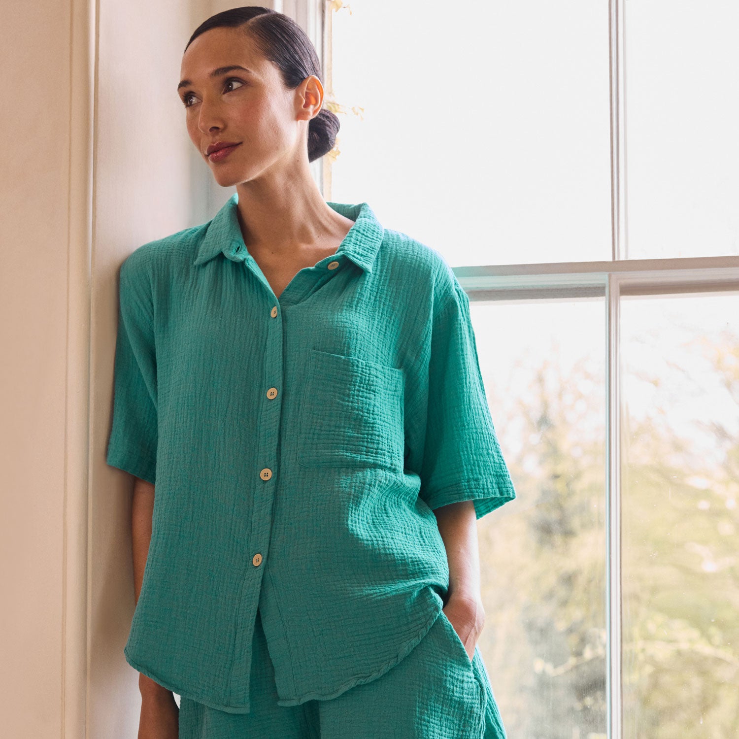 bode Midnight Pajama Shirt