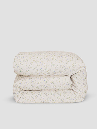 Cream Spring Sprig Cotton Duvet Cover - alternate image