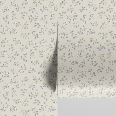 Cream Spring Sprig Wallpaper - alternate image