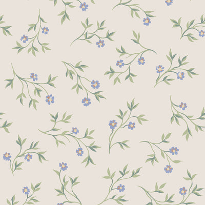 Cream Spring Sprig Wallpaper