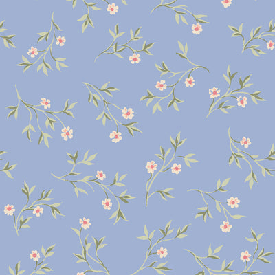 Meadow Blue Spring Sprig Wallpaper - alternate image