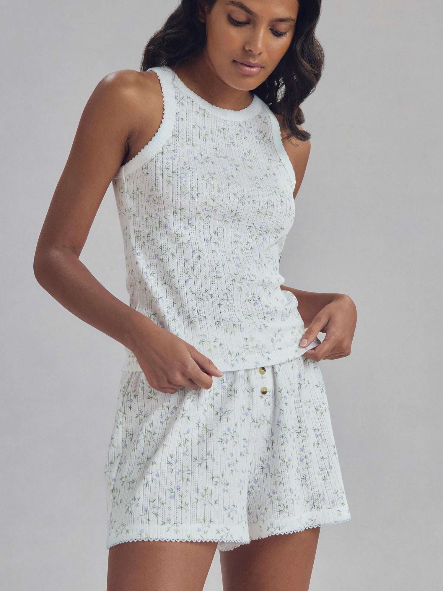 Cotton Pointelle Vest