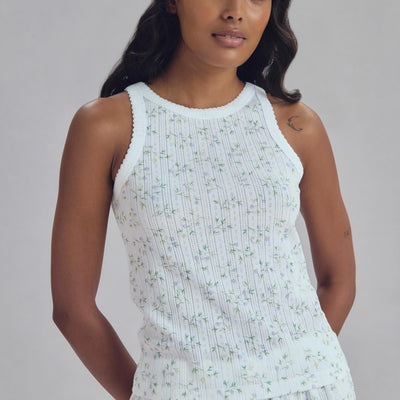 Spring Sprig Pointelle Vest