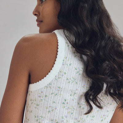 Spring Sprig Pointelle Vest