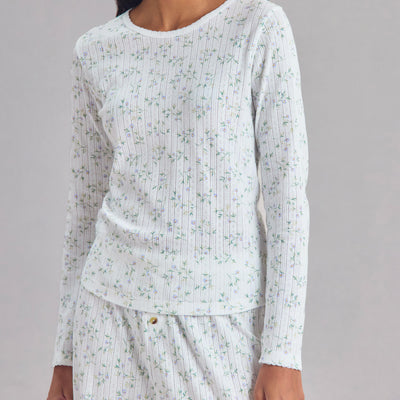 Spring Sprig Pointelle Long Sleeve Top - alternate image