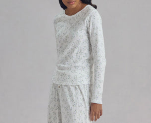 Spring Sprig Pointelle Long Sleeve Top