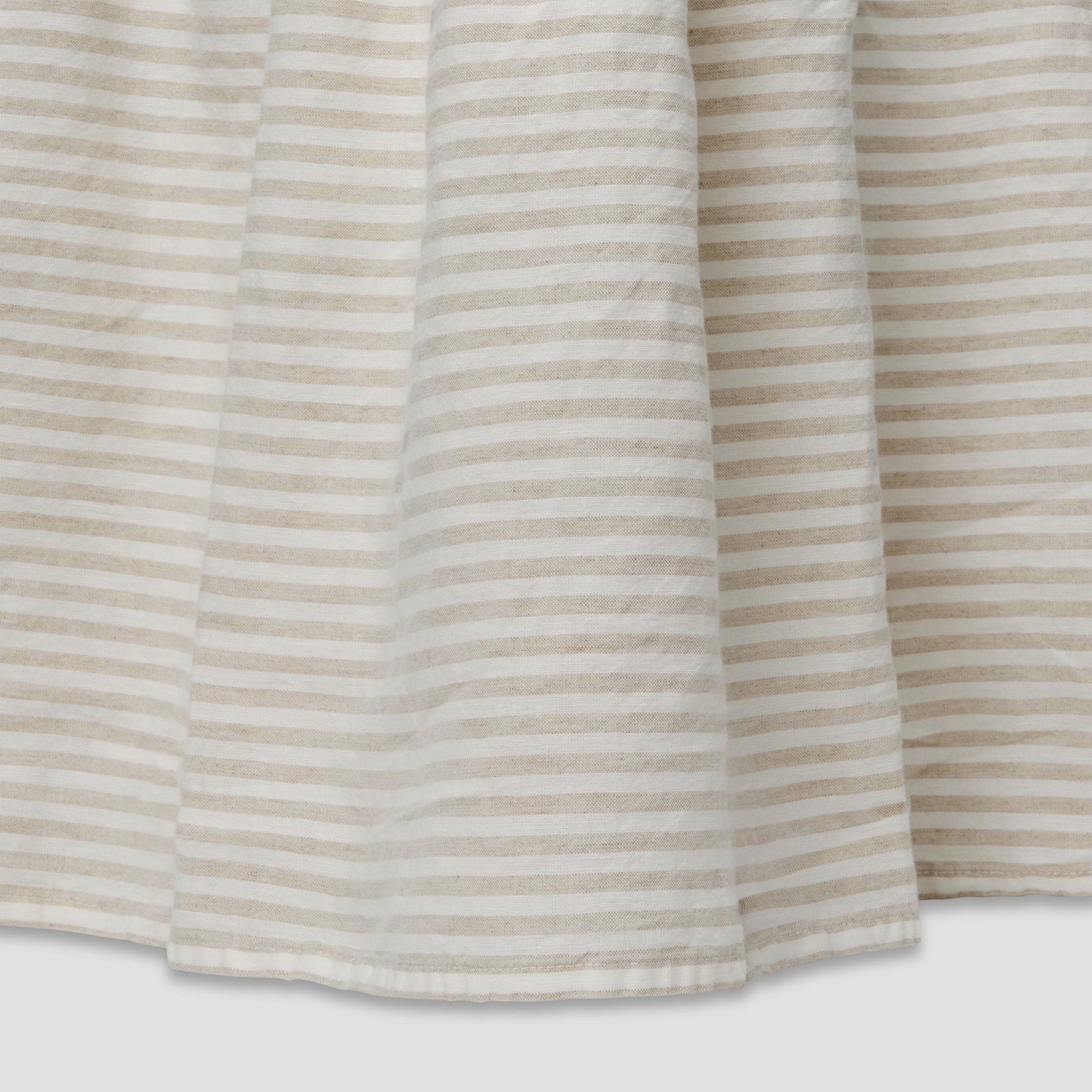 Oatmeal Stripe 100% Linen Bed Skirt