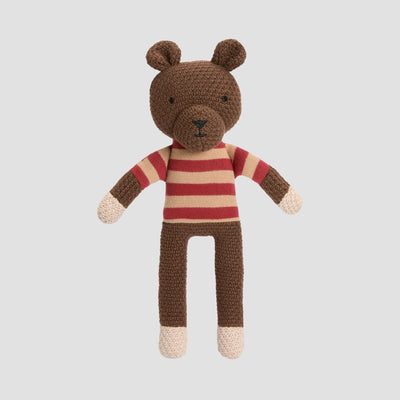 Sandstone Red Pembroke Stripe Knitted Bennie Bear - alternate image