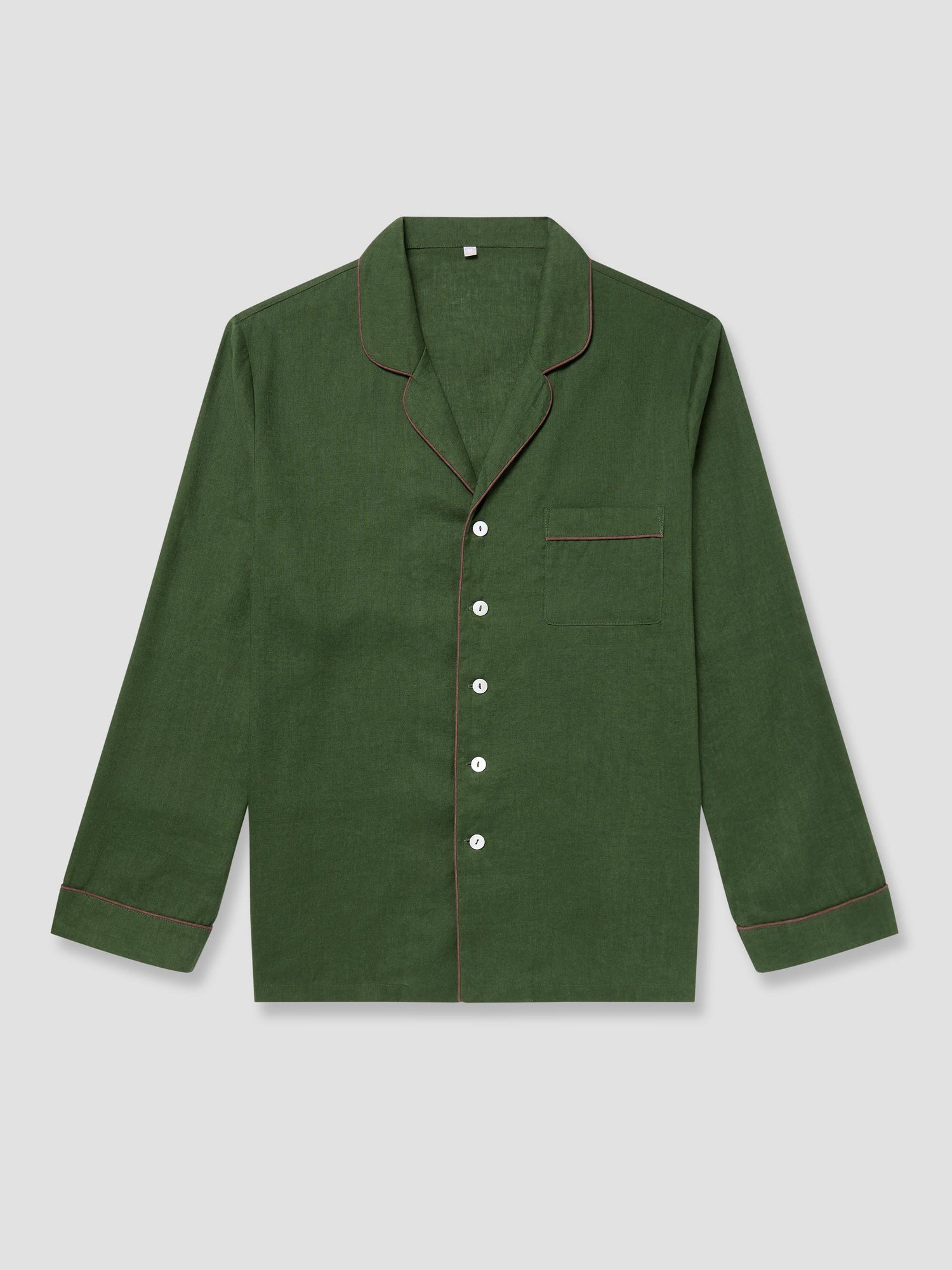 Men's Plain Linen Pajama Shirt