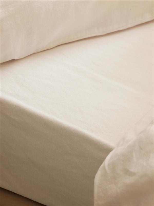 Pearl Linen Blend Fitted Sheet - Piglet in Bed US
