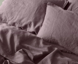 Elderberry Linen Blend Pillowcase (Pair) - Piglet in Bed US