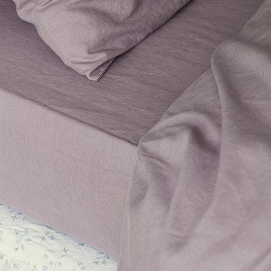Elderberry 100% Linen Fitted Sheet