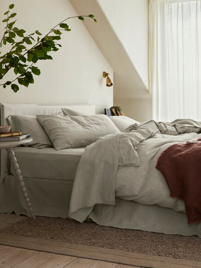 Oatmeal Linen Blend Duvet Cover - alternate image