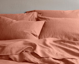 Warm Clay Linen Blend Pillowcase (Pair)