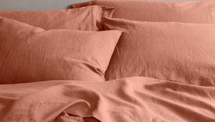 Warm Clay Linen Blend Pillowcase (Pair) - Piglet in Bed US