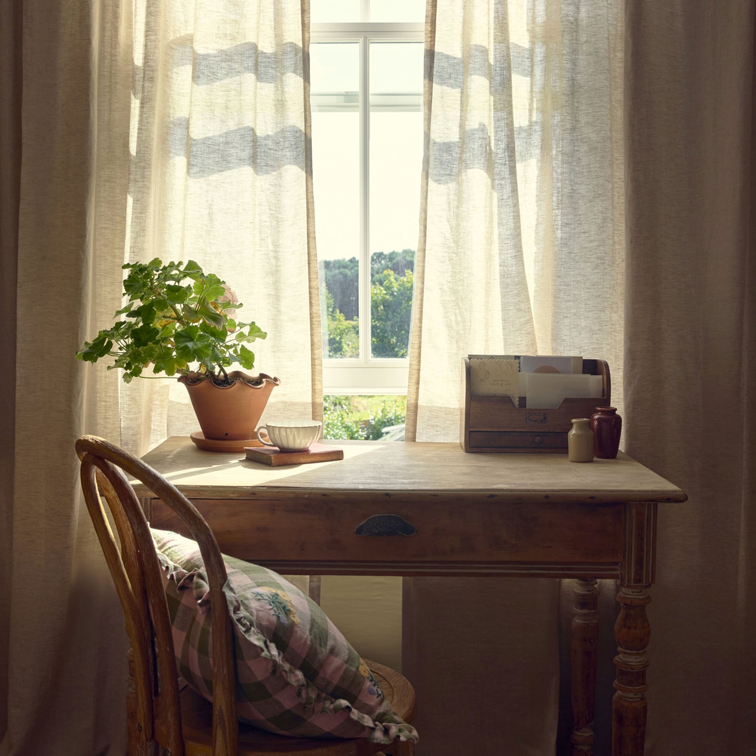 Plain Linen Blend Curtains