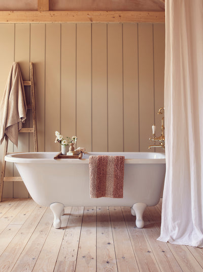 Sand Shell Pembroke Stripe Cotton Bath Mat