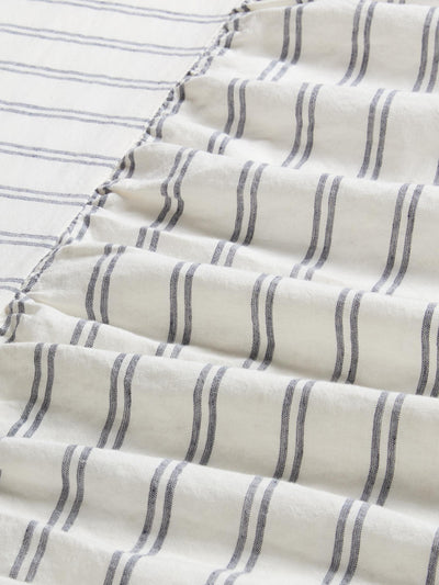 Ivory Kemptown Stripe Linen Blend Bed Skirt