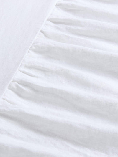 White Linen Blend Bed Skirt - alternate image