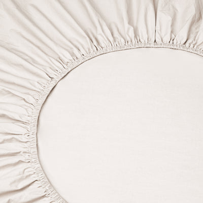 Parchment Washed Cotton Percale Fitted Sheet