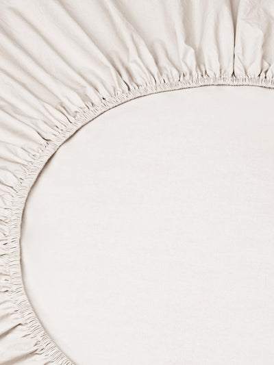 Parchment Washed Cotton Percale Fitted Sheet