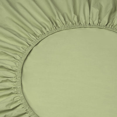 Pear Washed Cotton Percale Fitted Sheet - alternate image