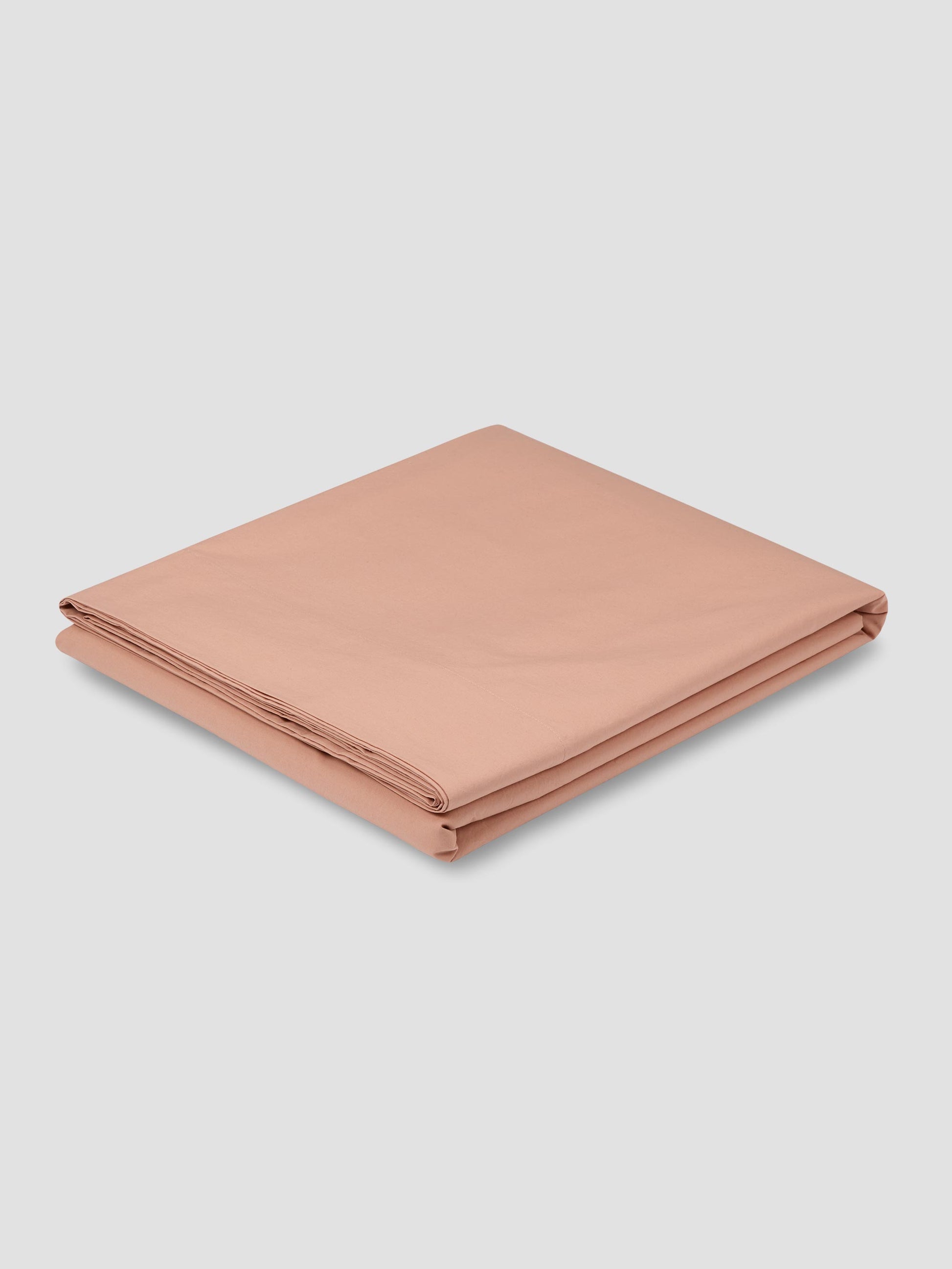Blush Pink Washed Cotton Percale Flat Sheet