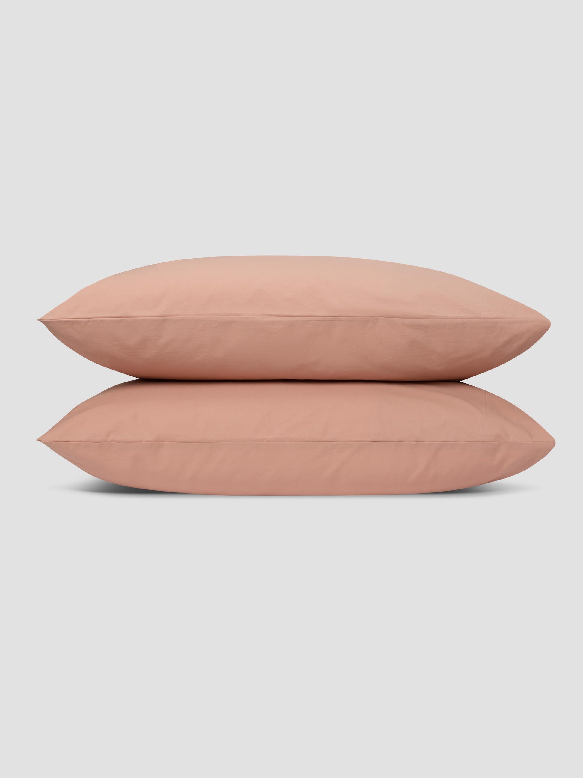 Blush Pink Washed Cotton Percale Pillowcases (Pair)