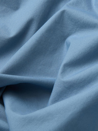 Cove Blue Washed Percale Cotton Fitted Sheet