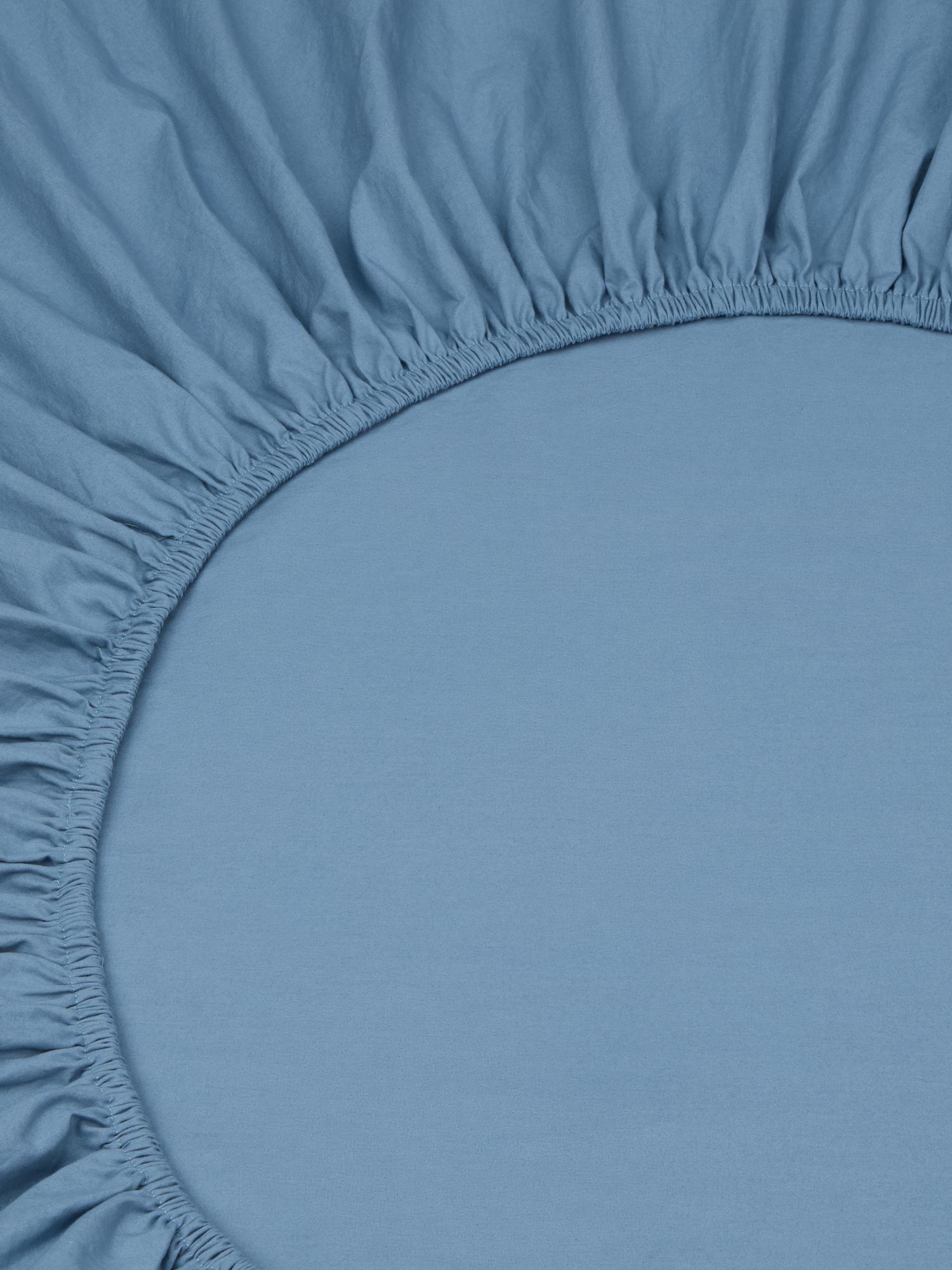 Cove Blue Washed Percale Cotton Fitted Sheet