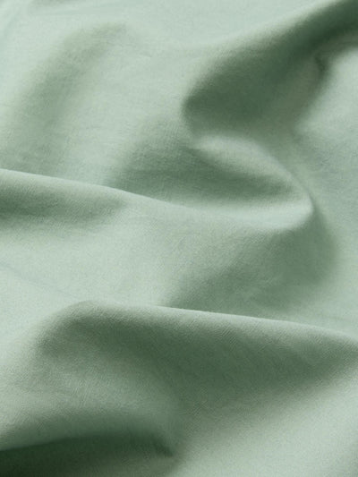 Mellow Green Washed Cotton Percale Fitted Sheet