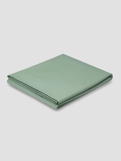 Mellow Green Washed Cotton Percale Flat Sheet