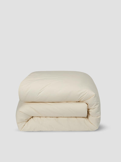 Mindful Cream Washed Cotton Percale Duvet Cover
