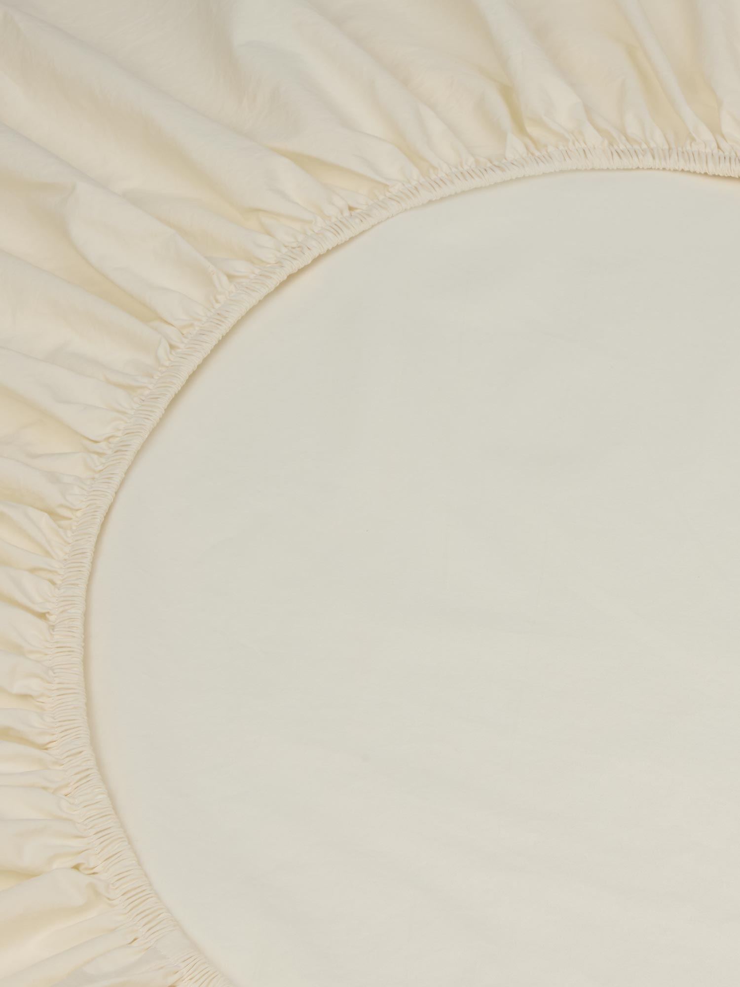 Mindful Cream Washed Cotton Percale Fitted Sheet