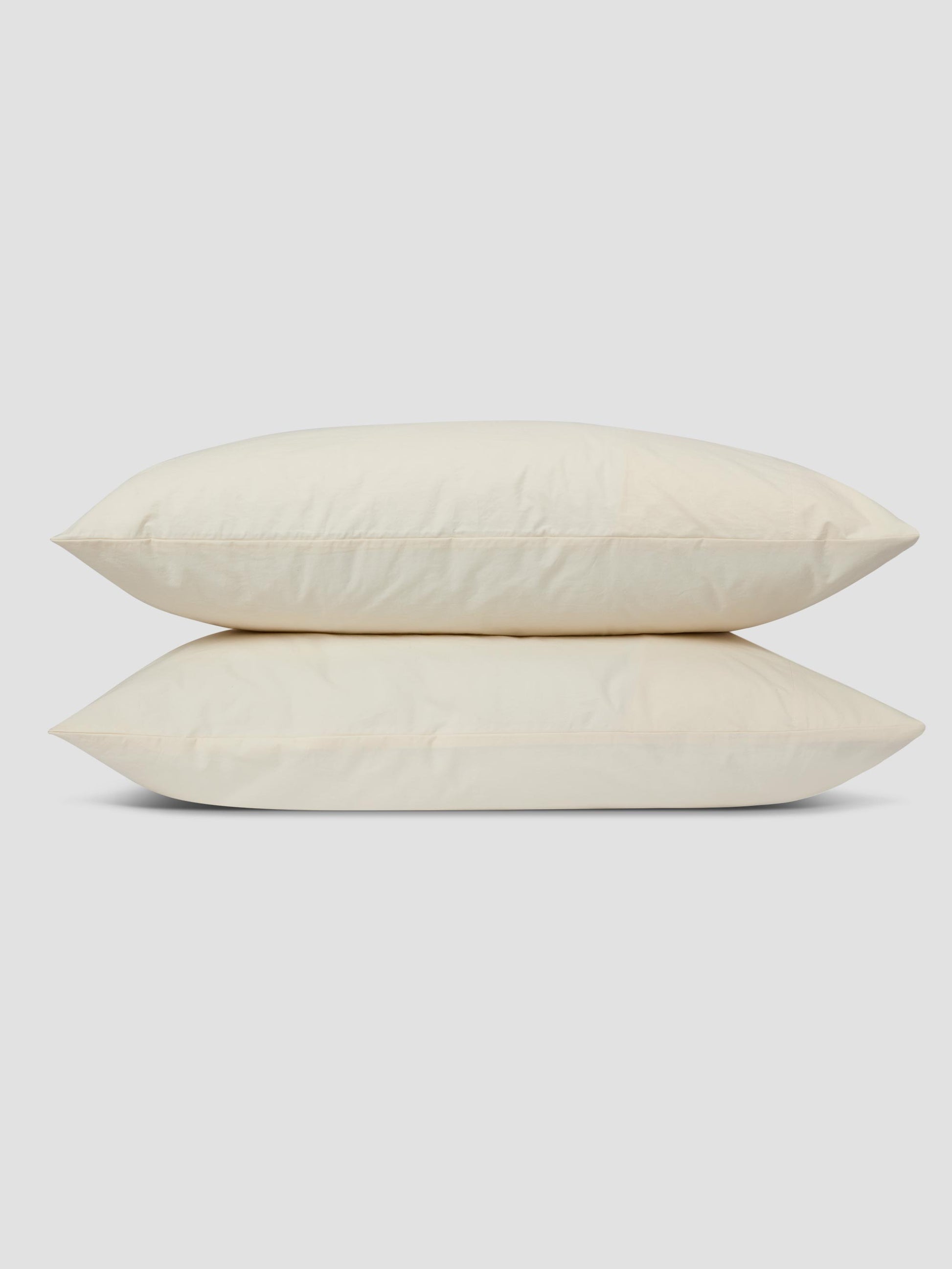 Mindful Cream Washed Cotton Percale Pillowcases (Pair)