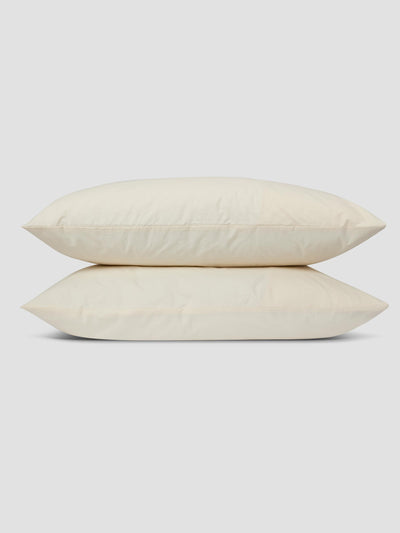 Mindful Cream Washed Cotton Percale Pillowcases (Pair) - alternate image