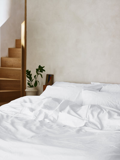 White Washed Cotton Percale Duvet Cover
