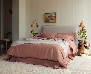 Warm Clay Linen Blend Duvet Cover