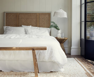 White Linen Blend Duvet Cover