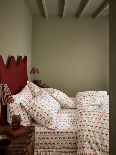 White Woodland Stripe Cotton Duvet Set - alternate image