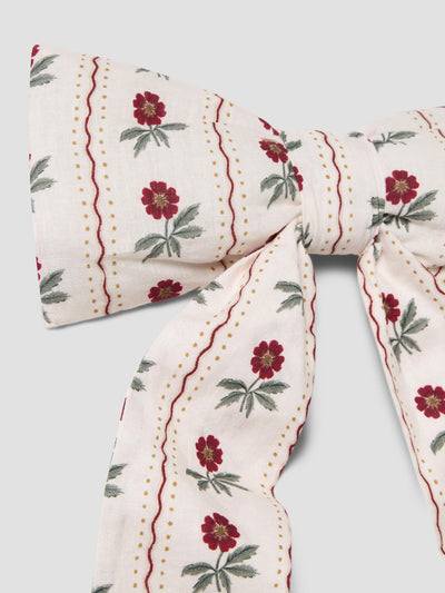 White Woodland Stripe Linen Blend Small Bow - alternate image