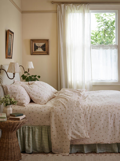 Honey Posy Bud Linen Blend Duvet Cover - alternate image