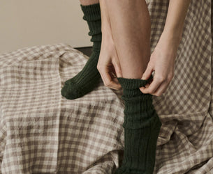 Fern Green Alpaca Socks