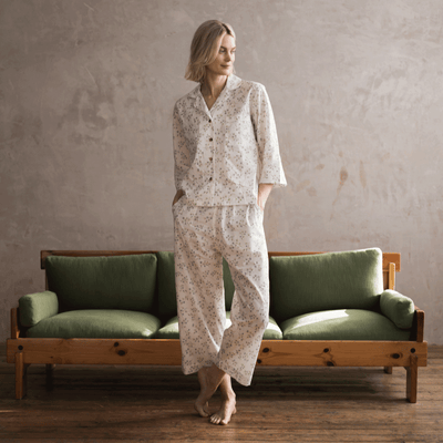 Spring Sprig Floral Cotton Pajama Set