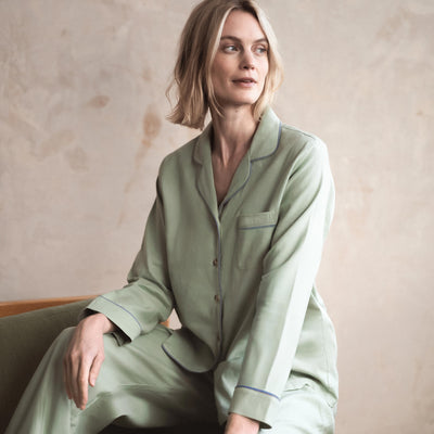 Sage Green Linen Blend Pajama Set